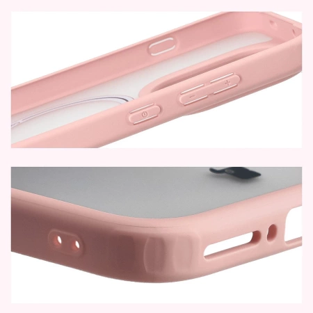 Etui z pierścieniem magnetycznym Bizon Case MatteO do OnePlus 15, przydymione-jasnoróżowe