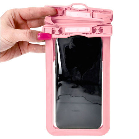 Etui wodoszczelne Bizon Case Hydrowrap, 2 sztuki, różowe