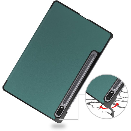 Etui Bizon Case Tab Croc do Samsung Galaxy Tab S8 / S7, ciemnozielone