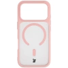 Etui z pierścieniem magnetycznym Bizon Case MatteO do iPhone 17 Pro, przydymione-jasnoróżowe