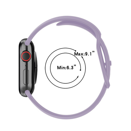 Pasek Bizon Strap Watch Silicone S do Apple Watch 44/45/49 mm, jasnofioletowy