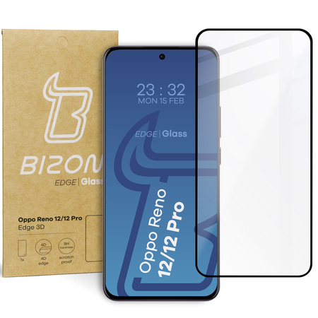 Szkło hartowane BIZON Glass Edge 3D do Oppo Reno 12/12 Pro 