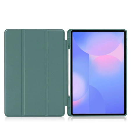 Etui z klapką Bizon Case Tab Lizard do Galaxy Tab S10 FE Plus, ciemnozielone
