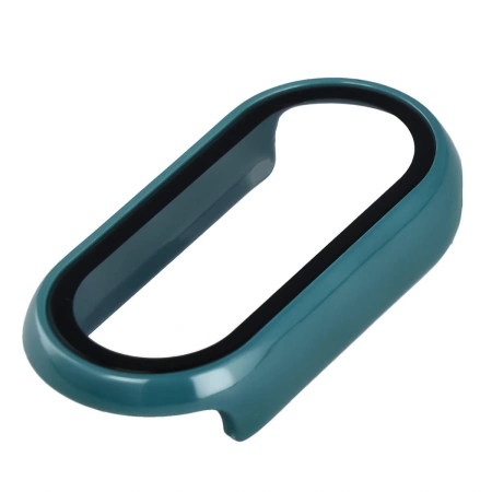 Etui ze szkłem do zegarka Bizon Case+Glass Watch do Xiaomi Smart Band 10, ciemnozielone