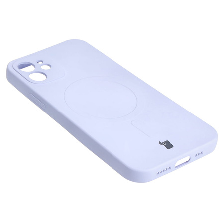 Etui silikonowe z pierścieniem magnetycznym Bizon Case Silicone Magnetic do iPhone 12, jasnofioletowe