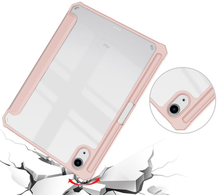 Etui Bizon Case Tab Clear Matt do Apple iPad Mini (A17 Pro) 2024 / iPad Mini 6 2021, różowozłote