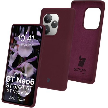 Silikonowe etui Bizon Soft Case do Realme GT 6 / 6T / Neo 6 / Neo 6 SE, ciemnofioletowe