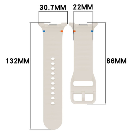 Silikonowy pasek Bizon Strap Watch Silicone G do Galaxy Watch 8 40 mm / 44 mm / 8 Classic 46 mm, beżowy