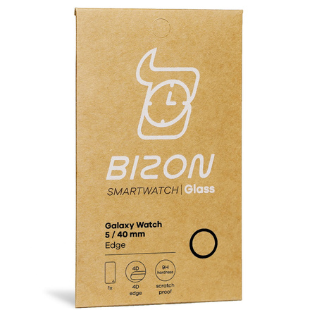 Szkło hybrydowe Bizon Glass Edge dla Galaxy Watch 5 / 6 40 mm, czarne
