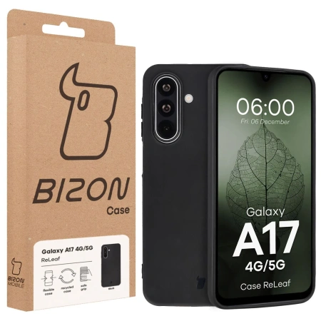 Etui z recyklingu Bizon Case ReLeaf do Galaxy A17 5G, czarne