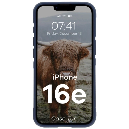 Pancerne etui Bizon Case Tur do iPhone 16e, granatowe