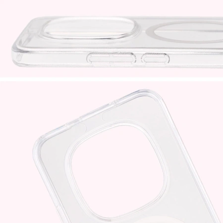 Etui z pierścieniem magnetycznym Bizon Case CrystalO do Xiaomi Redmi Note 15 Pro Plus 5G, przezroczyste