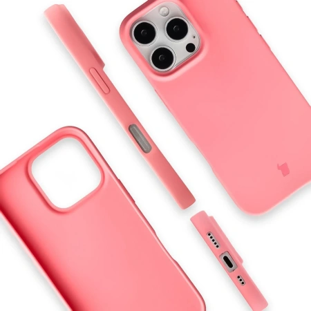 Etui z recyklingu Bizon Case ReLeaf do iPhone 16 Pro, różowe