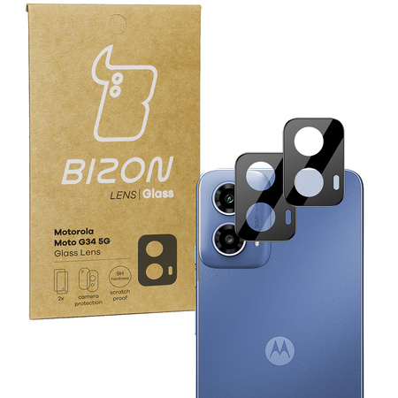 Szkło na aparat Bizon Glass Silk Lens do Motorola Moto G34 5G, 2 sztuki