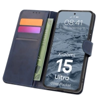 Etui z klapką Bizon Case Pocket do Xiaomi 15 Ultra, granatowe