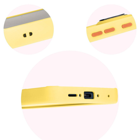 Etui z uchwytem na palec Bizon Case Hybrid Ring do Galaxy Xcover7, przydymione z żółtą ramką