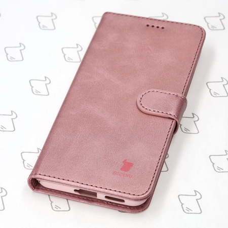 Etui Bizon Case Wallet do Xiaomi Poco X4 GT, jasnoróżowe
