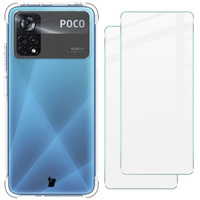 Etui + 2x szkło Bizon Case Clear Pack Xiaomi Poco X4 Pro 5G, przezroczyste