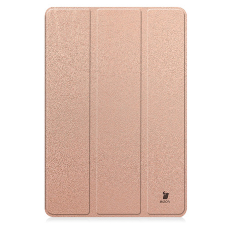 Etui Bizon Case Tab Lizard do Samsung Galaxy Tab S10 Ultra / S9 Ultra, różowozłote