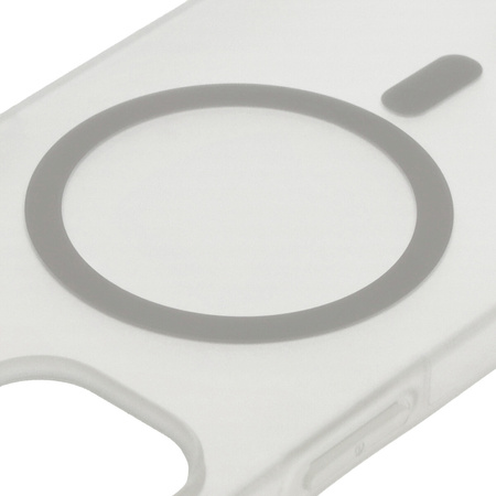 Etui z pierścieniem magnetycznym Bizon Case MatteO do iPhone 14 / Phone 13, półprzezroczyste z przezroczystą ramką