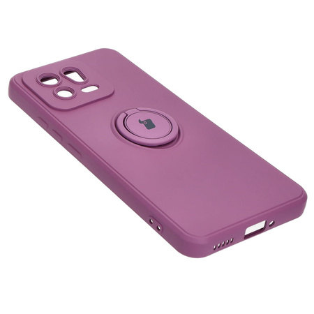 Etui Bizon Case Silicone Ring Sq do Xiaomi 13, ciemnofioletowe
