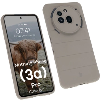 Pancerne etui Bizon Case Tur do Nothing Phone (3a) Pro, jasnoszare