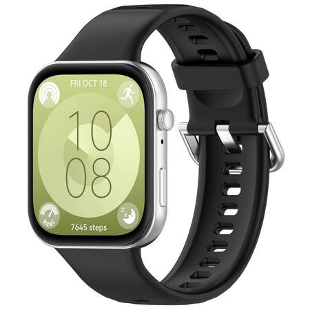 Pasek Bizon Strap Watch Silicone Pro SR do Huawei Watch Fit 3, czarny