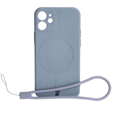 Etui Bizon Case Silicone Magnetic Sq do iPhone 12 Mini, szare