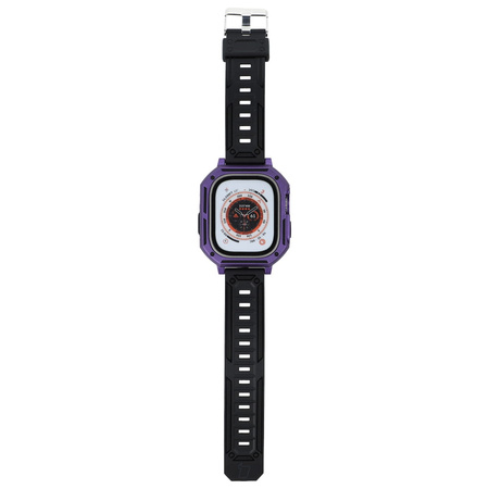 Etui z paskiem Bizon Strap + Case Watch Armor do Apple Watch Ultra 49mm, fioletowe