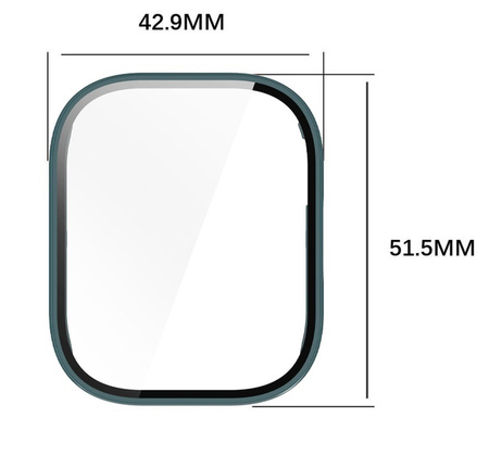 Etui ze szkłem do zegarka Bizon Case Watch Adamo do Xiaomi Redmi Watch 5 Active, zielone