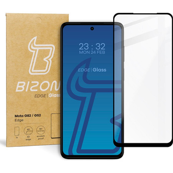 Szkło hartowane Bizon Glass Edge do Moto G52 / G82, czarne