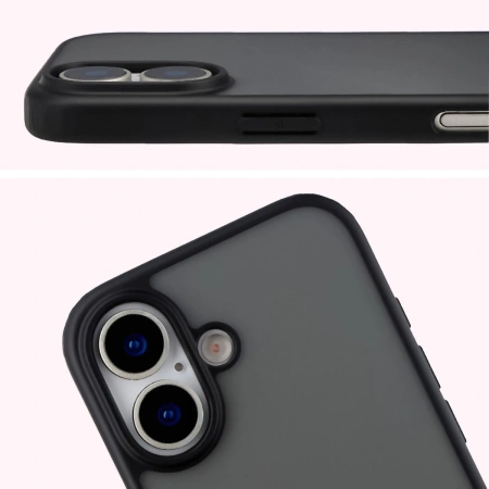 Etui Bizon Case Angelo do iPhone 17, przydymione z czarną ramką