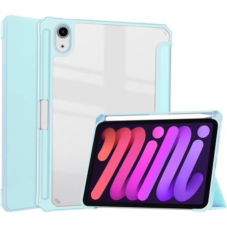 Etui Bizon Case Tab Clear Matt do iPad Mini (A17 Pro) 2024 / iPad Mini 6 2021, błękitne
