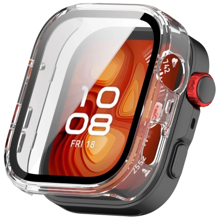 Etui ze szkłem do zegarka Bizon Case Watch Adamo do Huawei Watch Fit 4 Pro, przeźroczyste