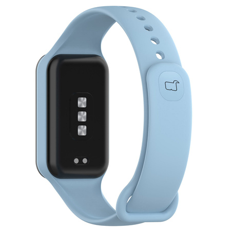 Etui z paskiem Bizon Strap + Case Watch Dots do Xiaomi Redmi Smart Band 2 / Xiaomi Mi Band 8 Active, błękitne