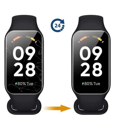 Folia hydrożelowa na ekran Bizon Glass Hydrogel do Redmi Smart Band 2 / Xiaomi Mi Band 8 Active, 2 sztuki