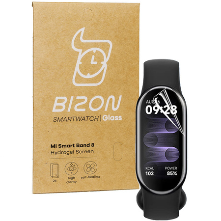 Folia hydrożelowa na ekran Bizon Glass Watch Hydrogel Duo do Mi Smart Band 8, 2 sztuki