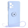 Etui Bizon Case Silicone Ring Sq do Xiaomi Redmi Note 12 5G/Poco X5, jasnofioletowe