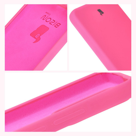 Silikonowe etui Bizon Soft Case do Xiaomi 14T, neonowo-różowe