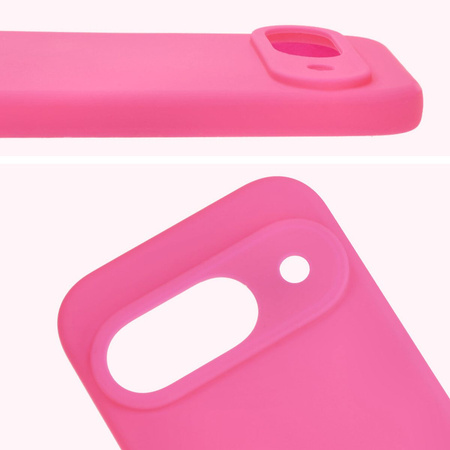 Silikonowe etui Bizon Soft Case do Google Pixel 9, neonowo-różowe