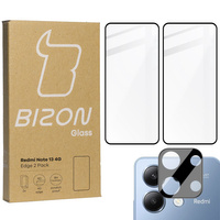 2x Szkło + szybka na aparat BIZON Edge 2 Pack do Xiaomi Redmi Note 13 4G