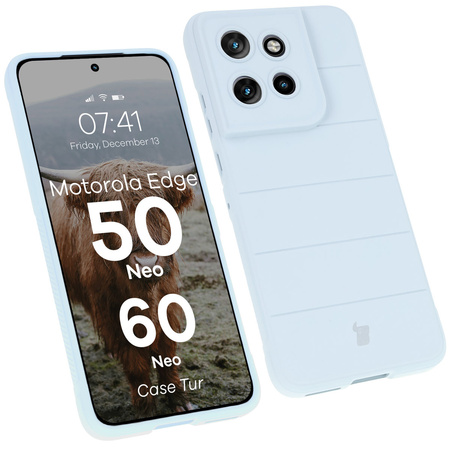 Pancerne etui Bizon Case Tur do Motorola Edge 50 Neo/60 Neo, jasnoniebieskie
