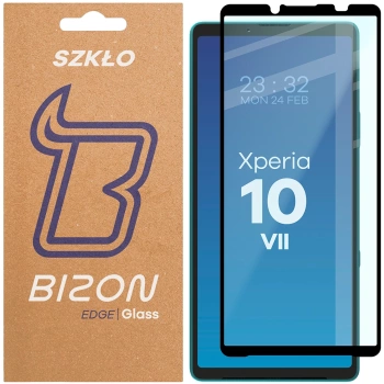 Szkło hartowane Bizon Glass Edge 2 do Sony Xperia 10 VII, czarna ramka