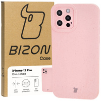 Ekologiczne etui Bizon Bio-Case do iPhone 12 Pro, różowe