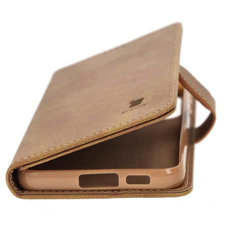 Etui Bizon Case Wallet do Galaxy S23 Plus, jasnobrązowe