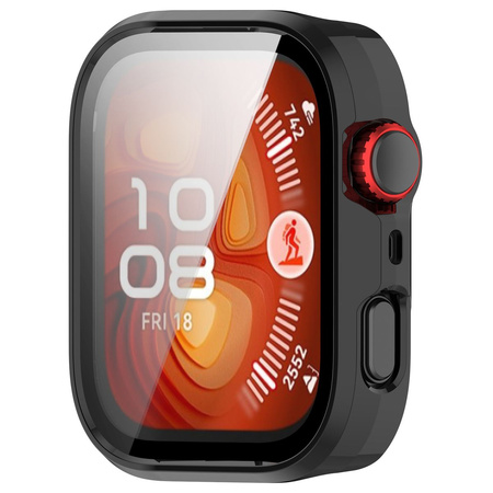 Etui ze szkłem do zegarka Bizon Case Watch Adamo do Huawei Watch Fit 4 Pro, czarne