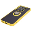 Etui z uchwytem na palec Bizon Case Hybrid Ring do Xiaomi 13T Pro / 13T, przydymione z żółtą ramką