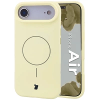 Silikonowe etui z pierścieniem magnetycznym Bizon Soft Case Magnetic do iPhone Air, jasnożółte