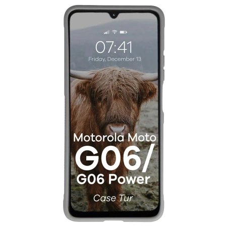 Pancerne etui Bizon Case Tur do Motorola Moto G06 4G / G06 Power 4, jasnoszare