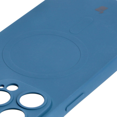 Etui silikonowe z pierścieniem magnetycznym Bizon Case Silicone Magnetic do iPhone 14 Pro Max, granatowe